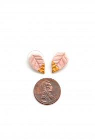 Golden Leaf Ceramic Studs